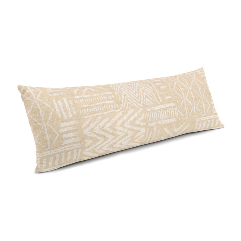 Housse de coussin rectangulaire d'extérieur GlobalCharming, Blanc / lin, 14 po x 48 po
