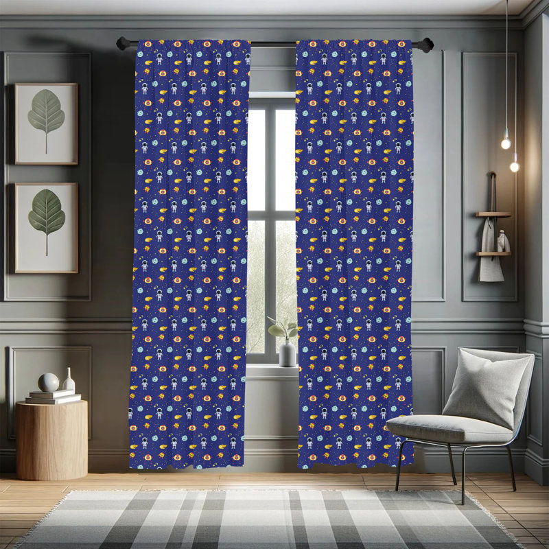 Panneaux de rideaux semi-diaphanes avec passe-tringle Alien, 28 po x 63 po