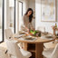 Modern Round Dining Table Set for 4, 110cm Wooden Kitchen Table with Storage Base & 4 Upholstered Dining Chairs, Multiple Styles & Colours Available-290974601