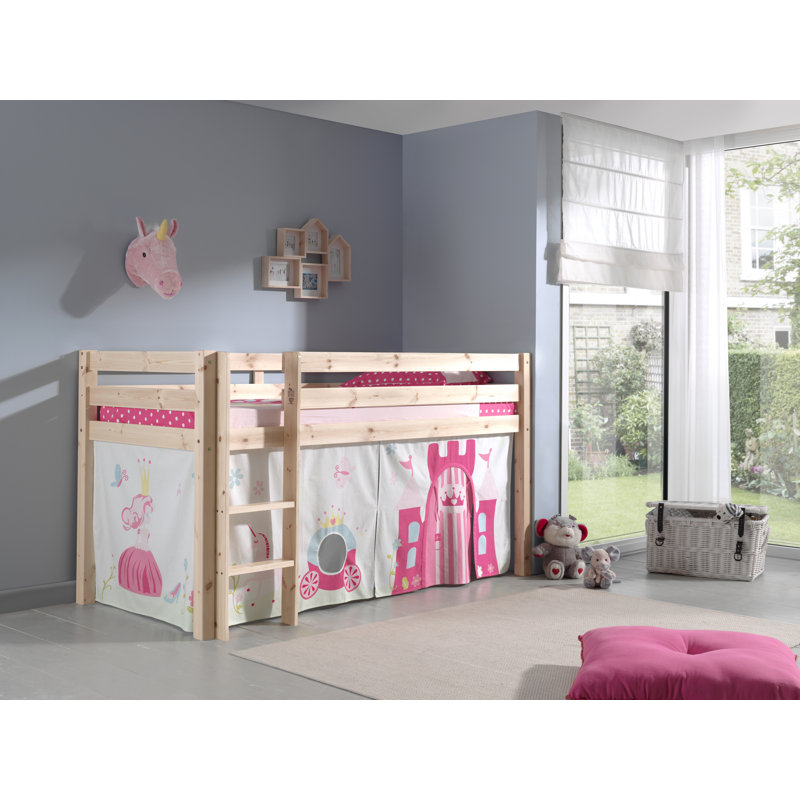 Pino European Single (90 x 200cm) Mid Sleeper Loft Bed Bed by Vipack, Beige, Basic