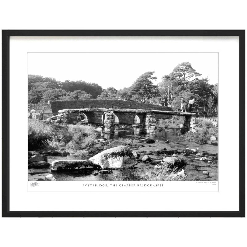 Postbridge, the Clapper Bridge C1955 1 Piece Single Picture Frame Wall Art, 40cm H x 50cm W x 2.3cm D