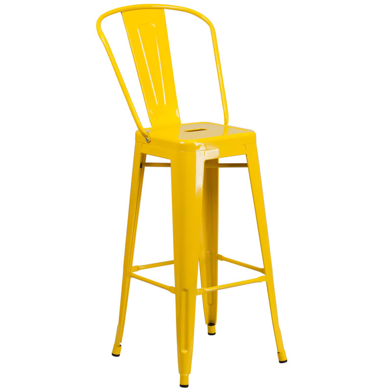 Tabouret de bar Iddings, Jaune, 4, Tabouret de bar (siège d'une hauteur de 30 po)