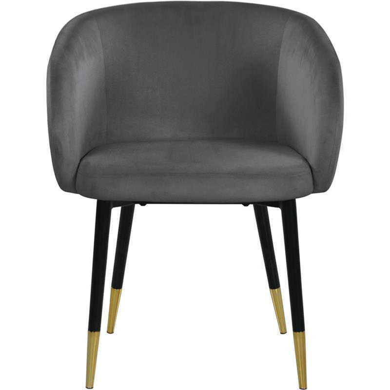 Chaise en velours Barrel, Gris