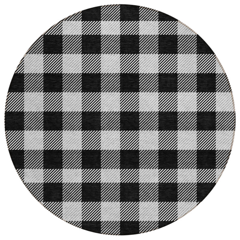 Tapis rond noir 8 po