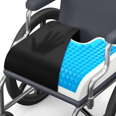 Gel Wheelchair Seat Cushion, Relieve Sciatica, Back, Coccyx, Pressure Sore And Ulcer Pain, Refreshing Ergonomic Chair Cushion With Waterproof Silk Fabric, Anti-Slip Cover