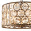 Luminaire suspendu tambour en cristal antique 4 lumières Bronze