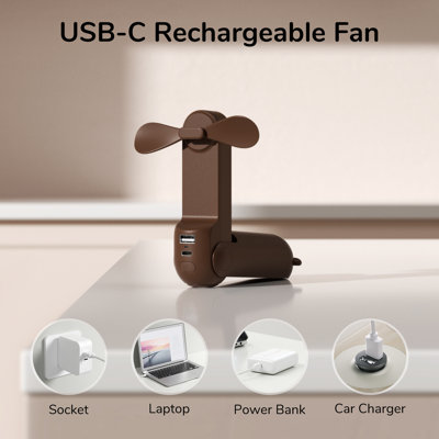 JISULIFE Handheld Fan with 4500 mAh Powerbank Max 37 Hours Runtime, Pocket Portable Battery Operated or USB Powered Folding Personal Fan, 8 Speeds, Gifts for Women Men Kids Gift for Festival