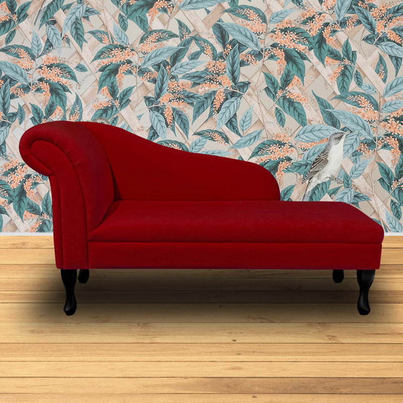Upholstered Chaise Lounge, Red