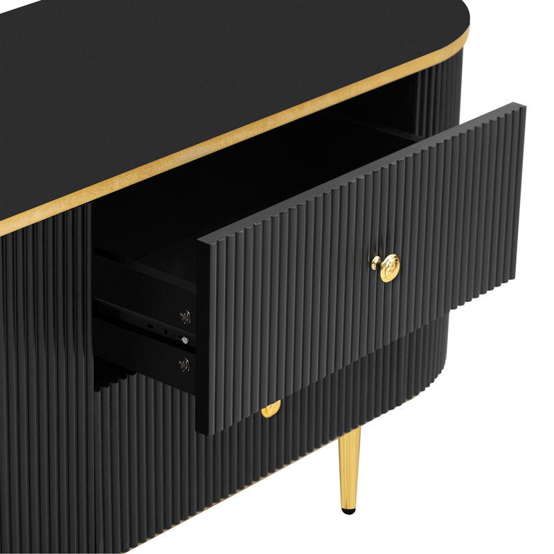 Afjol Unfinished TV Stand for TVs up to 78", Black