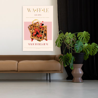 Belgian Waffles With Berries Colorful Contemporary Fruit Wall Art