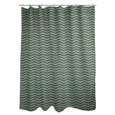 Rideau de douche simple à chevrons ondulés