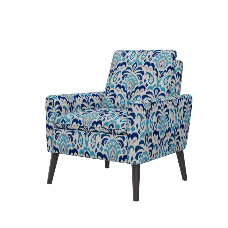 Maisel Upholstered Armchair, Blue/Gray Polyester