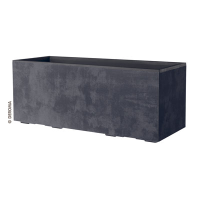 Jardinière Deroma Millennium | Rectangle | Plastique léger et durable | Pot intérieur ou extérieur pour patio / porche | Comprend un réservoir d'eau et un bouchon de drain | Pot pour plantes, fleurs, jardin | Noir