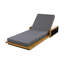 Chaise longue de patio en bois d'acacia Schnitzer avec dossier réglable et coussin à 3 volets (table non incluse)-124446492