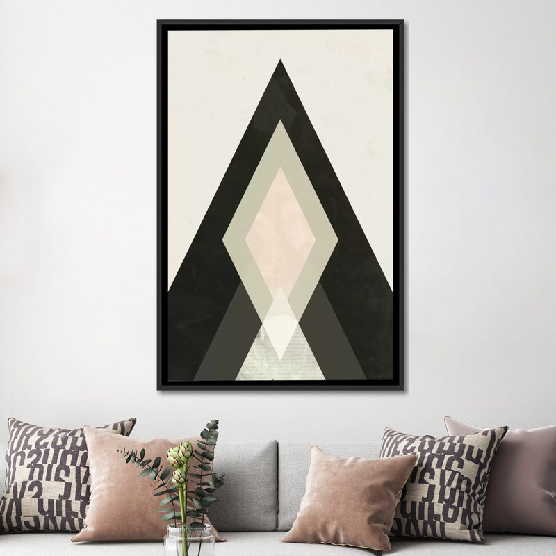 « montagnes from montagne i », impression sur toile, H 48 po x l 32 po x P 1,5 po, Toile avec cadre noir, Pas de tapis