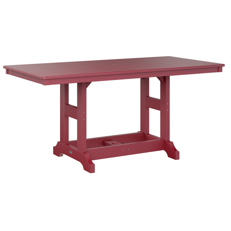 Table de bar rectangulaire Berlin Garden, H 39,5 po x l 66 po x P 33 po, Rouge écarlate