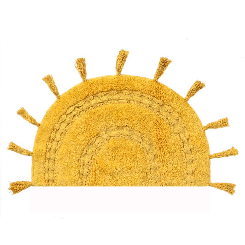 Tapis pour salle de bain Abinash, Jaune