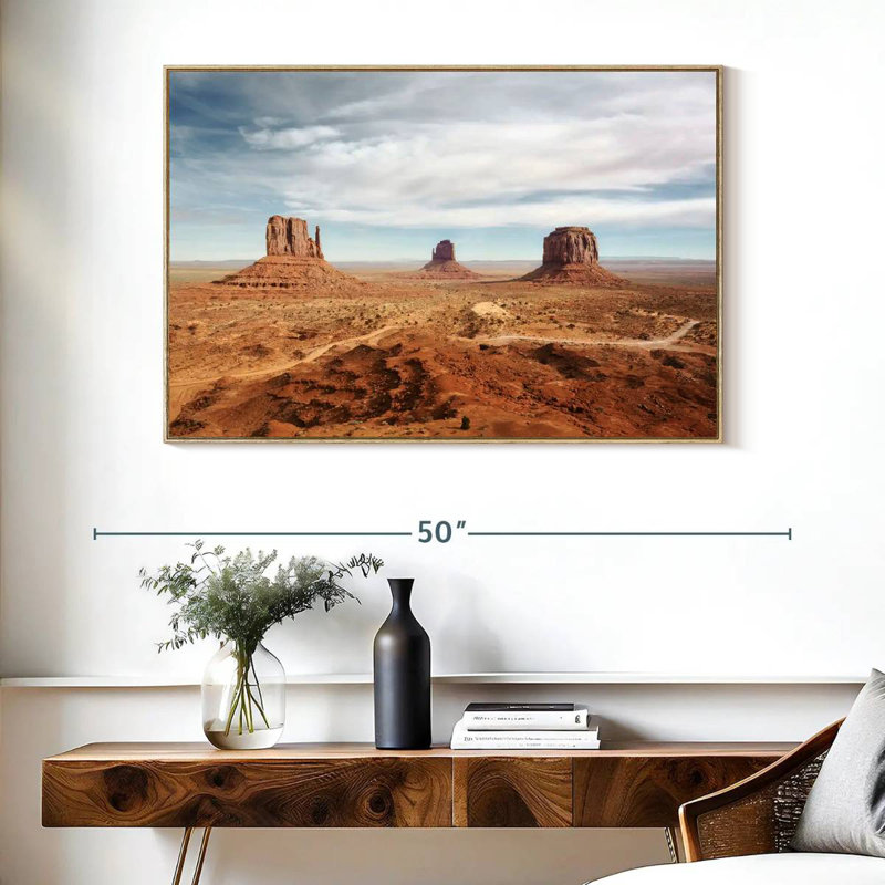 Arizona Monument Valley, Cadre flottant en bois naturel, 40 po x 27 po