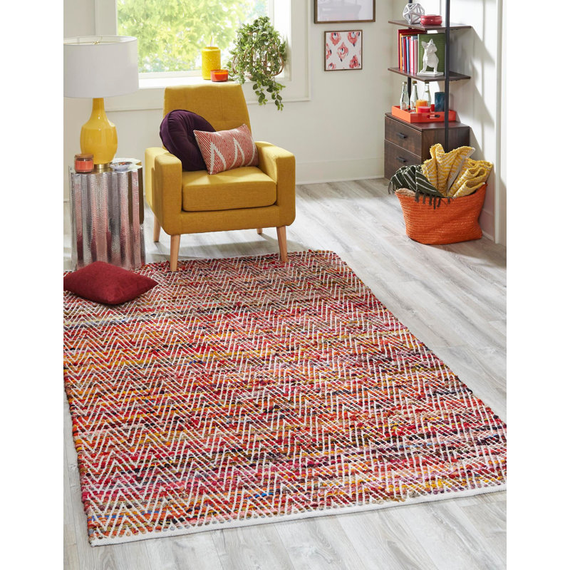 Drakeford Cotton Chevron Indoor Rug, Rectangle 10' x 14'1"