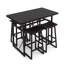 Ensemble table et chaises de salle à manger en PVC noir de style industriel pour 4 personnes avec tabourets escamotables – Table de bar moderne et peu encombrante pour petits espaces-1836049194
