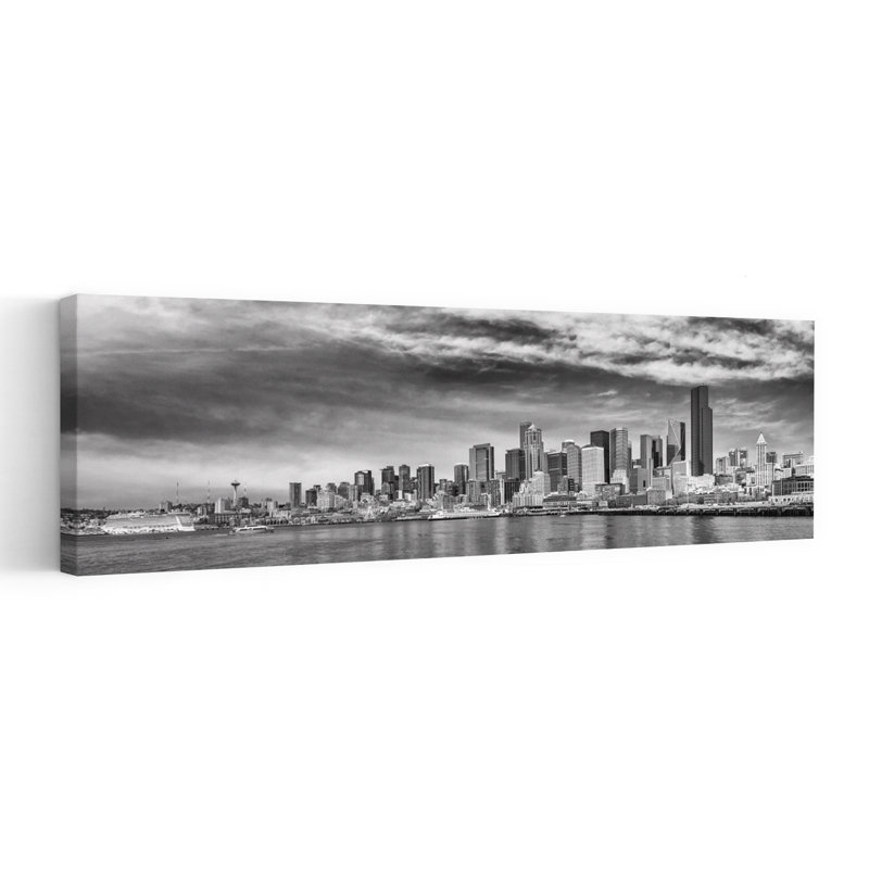 Dramatic Seattle Skyline by Melanie Viola - Wrapped Canvas Panoramic Print, 50.8 cm H x 152.4 cm W