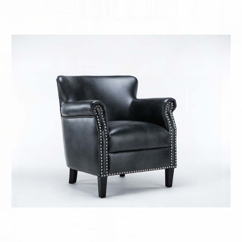 Fauteuil en similicuir, Gris anthracite