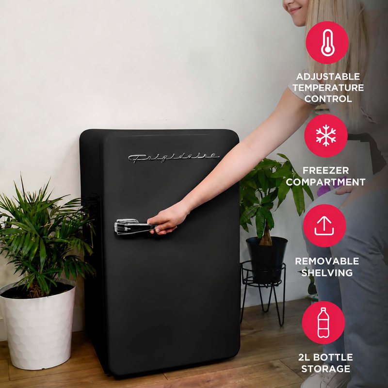 Frigidaire 3.2 cu. ft. Retro Compact Fridge with Chiller, Compact Refrigerator for Office, Dorm, Black