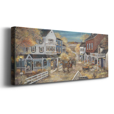 Petit village sur toile
