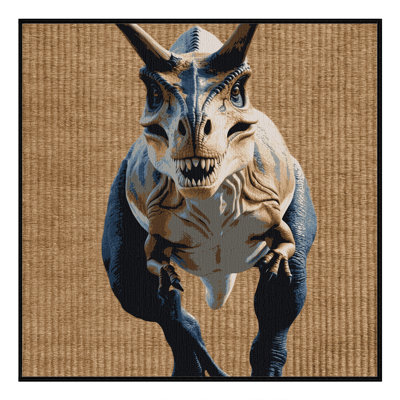 Machine Washable Dinosaurs Brown Area Rug