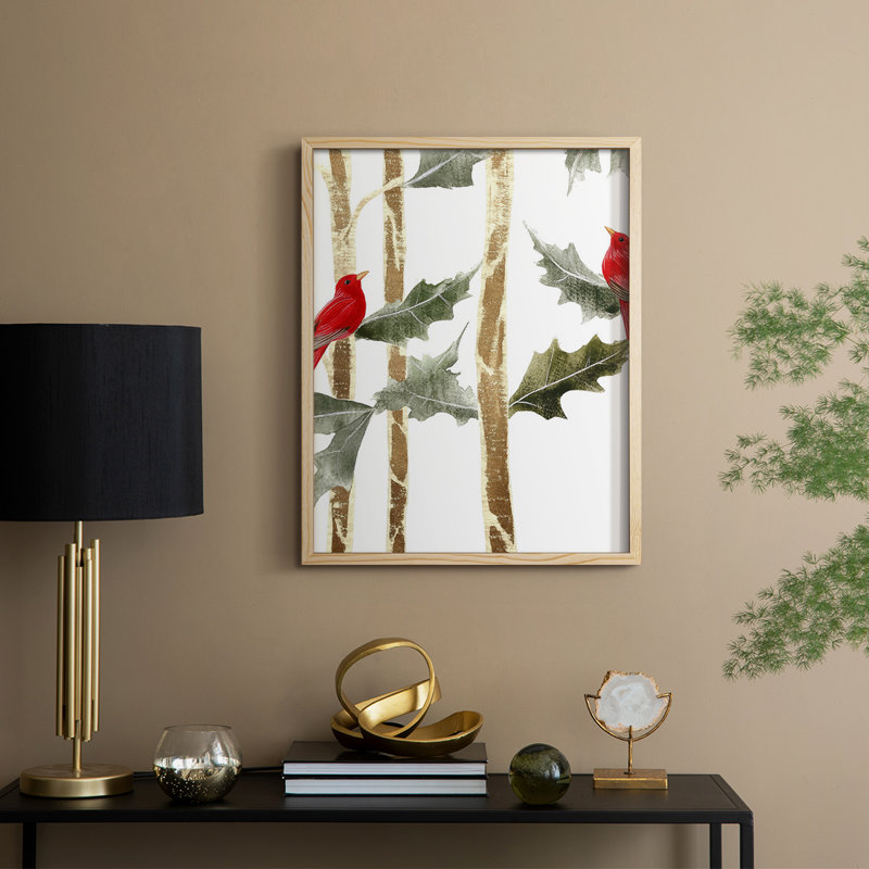«Christmas Holiday», reproduction d'art encadrée CCLIX - Bois massif, Naturel, H 30 po x l 24 po