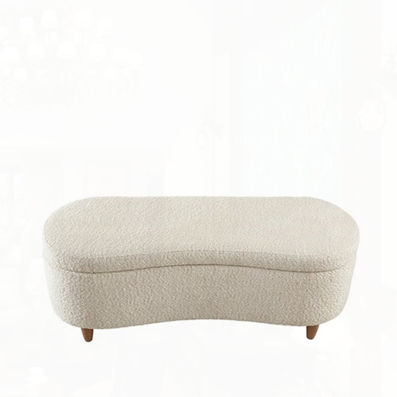 Boucle Flip Top Storage Bench, Cream