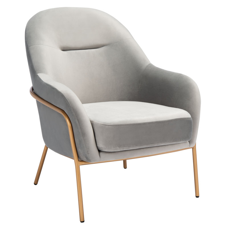 Margo Velvet Armchair, Gray Velvet
