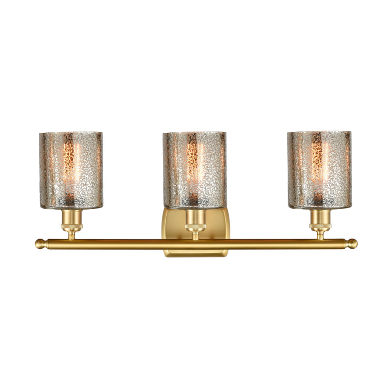 Éclairage de salle de bain à intensité variable à 3 lumières Leilani, Ampoule DEL 6 watts Vinage, Mercure, Or satiné