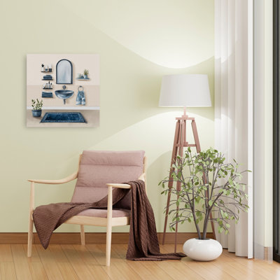 Serenity Soak Bath Set 2 Modern Abstract Wall Art Print 1 Piece Wrapped Canvas Wall Art
