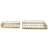 Stainless Steel Metal Geometric Decor Gold Tray with Wire Rod Frame and Mirrored Glass Interior Set-304918374