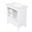Meuble-lavabo de 30 pouces d'inspiration rétro avec lavabo en céramique, trois tiroirs et armoire à une porte pour beaucoup de rangement-834008605