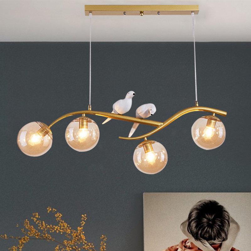 Luminaire suspendu linéaire à 4 lumières pour îlot de cuisine Allanie