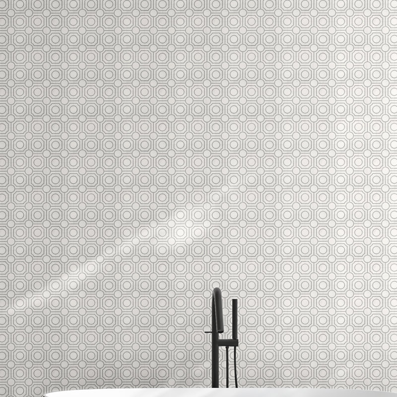 Calabria Frost Galleria 10 in. x 10 in. Polished Marble Mosaic Floor and Wall Tile