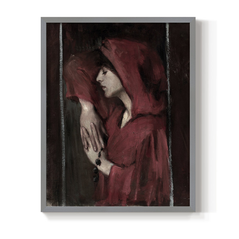 «Vintage Portrait Print», reproduction encadrée CXIX - bois massif, Gris, H 11 po x l 9 po