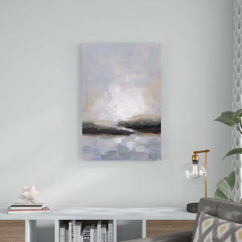 Painted Grey Abstract - Wrapped Canvas Print, 36" H x 24" W