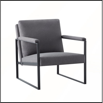 26.8 Inch Metal Frame Accent Chair with High-Density Foam Cushion and Removable Washable Cover for Living Room, Bedroom, and Study