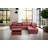 Aamanah 97"Faux Leather Sectional with Ottoman-87301210-87327953