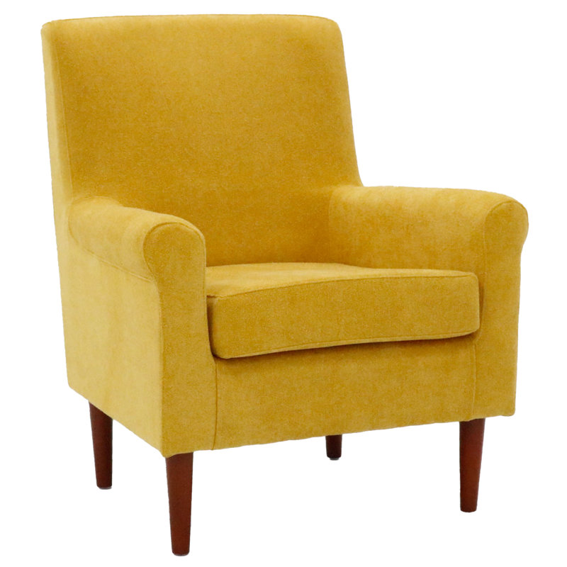 Ronald Upholstered Armchair, Yellow Polyester Blend