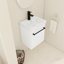 Meuble-lavabo de 18 po. Lavabo en céramique avec porte d'armoire à fermeture en douceur. Look moderne pour les salles de bain compactes. Fabrication en contreplaqué pour une utilisation en douceur. Concevez de petits espaces. Fabriqué