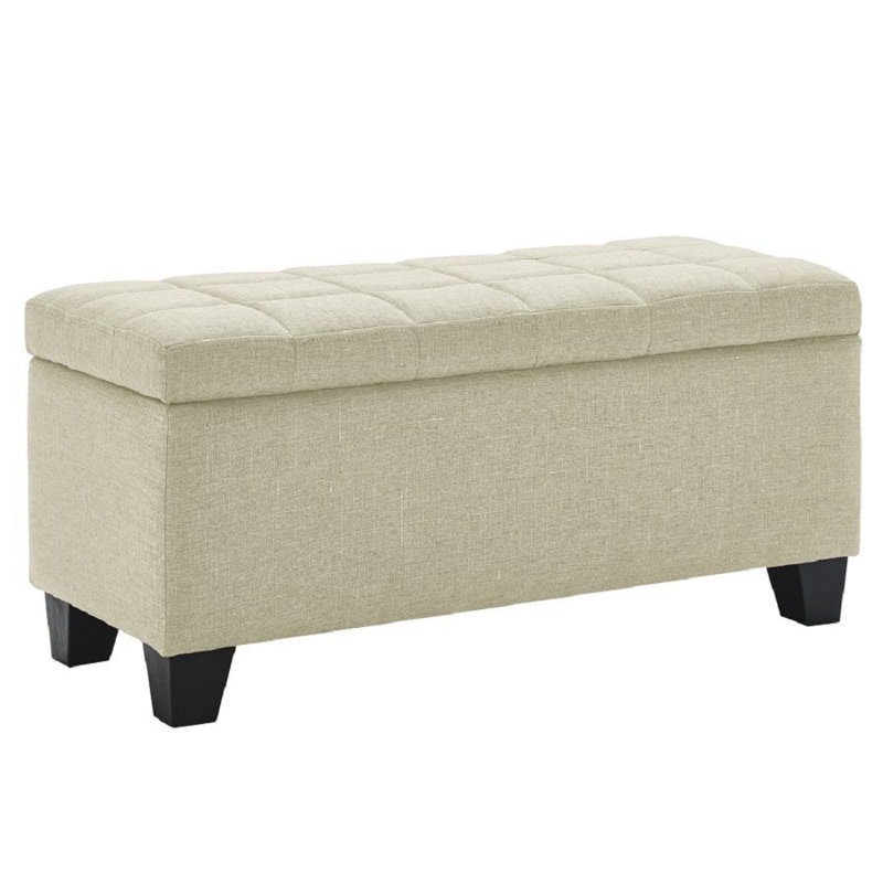 Banc de rangement rembourré Maida, Beige