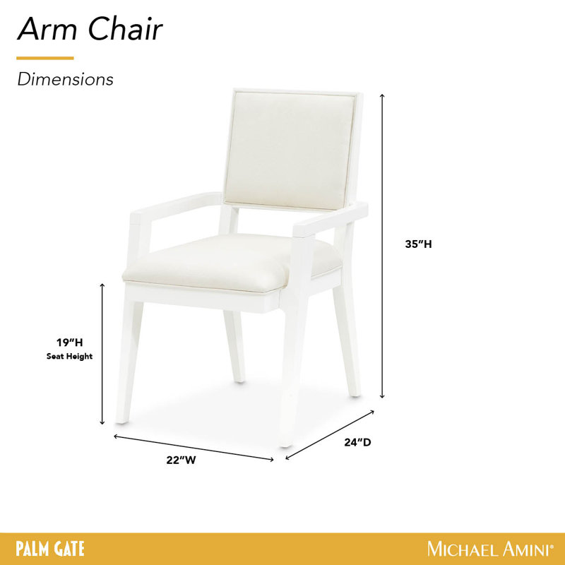 Palm Gate Arm Chair - Cloud White