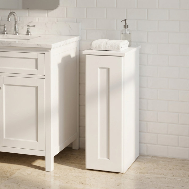 Armoire en bois massif 9 po avec portes à fermeture douce et 2 tablettes réglables