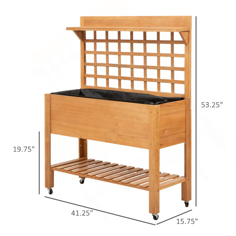 Jardinière surélevée en bois massif