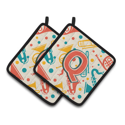 Instruments de musique rétro Potholder