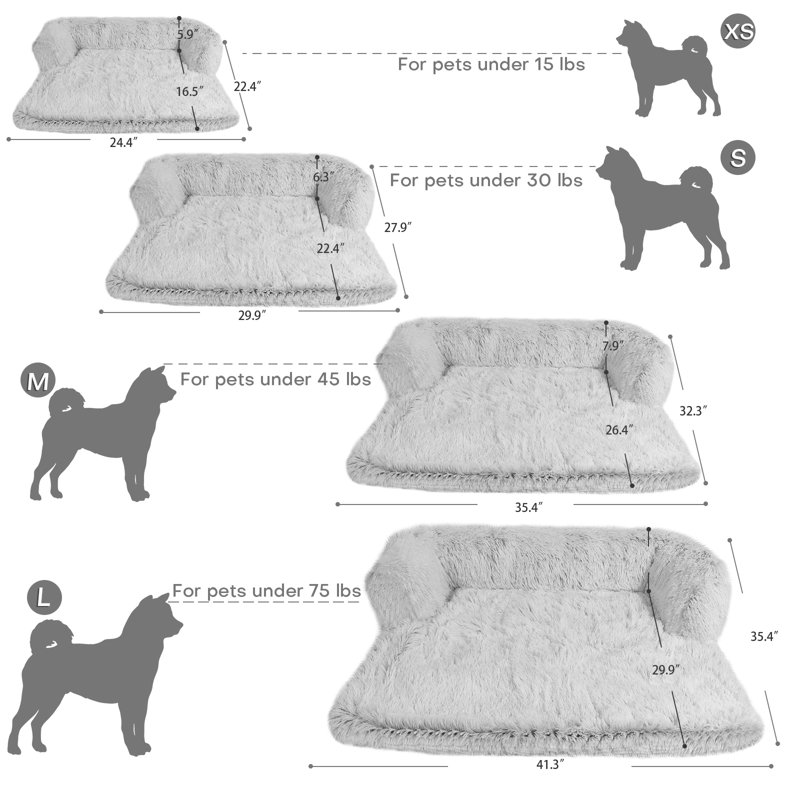 Lit pour chien Calming, Gris clair, Très petit (l 24,4 po x P 22,4 po x H 5,9 po)